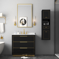 Nordic light luxury bathroom cabinet floor type under the table double basin wash basin basin cabinet combination toilet wash table