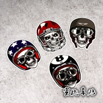 Harei 883 Fat Chai Locomotive Exhaust skull Helmet Sign Moto Tank Notebook Side Box Reflective Sticker 200