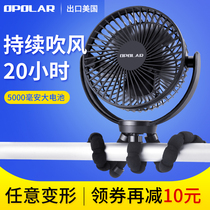 USB Octopus small fan Student dormitory 360°silent 3-speed big wind stroller 5000mAh rechargeable