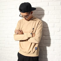 (Off code special)Japanese wild round neck sweater zipper on both sides of the youth terry cloth sweater mens long-sleeved top