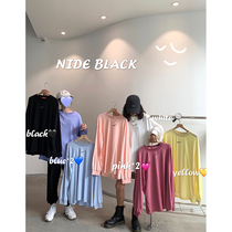 BLACK homemade long sleeve T-shirt female 2021 summer new Korean loose ins trend print round neck sweater top