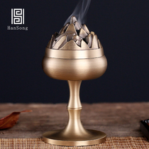 Pure copper antique Boshan stove sandalwood aroma diffuser tea ceremony Zen ornaments incense stove household indoor agarwood stove