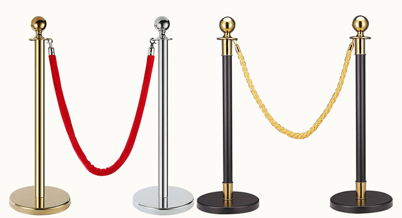 钛金护栏一米线护栏礼宾杆隔离带挂绳栏杆 伸缩隔离带礼宾柱