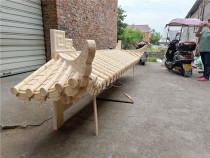 Dongyang wood carving Chinese antique solid wood eaves door head ancient building decoration false cornices corner word plaque signboard customization