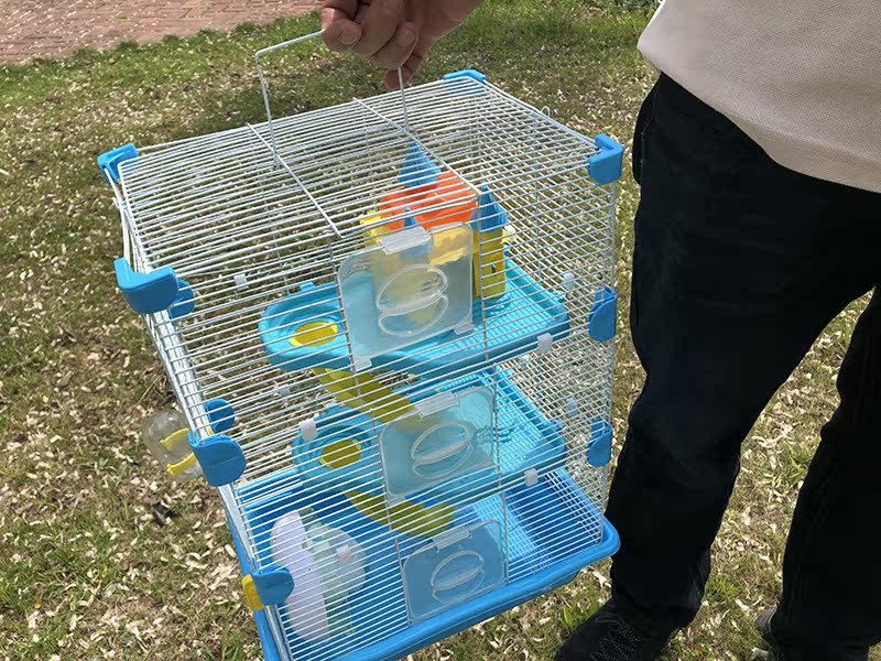 宠物鼠笼子豪华大别墅加高加长大号亚克力电镀喷漆铁笼网红仓鼠笼