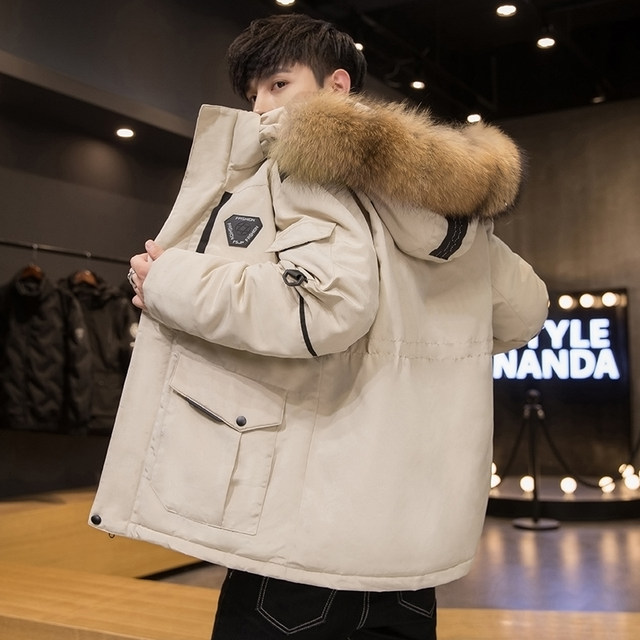 Off season clearance winter men's thickened down jacket with big down collar Off season clearance winter men's thickened down jacket with big down collar