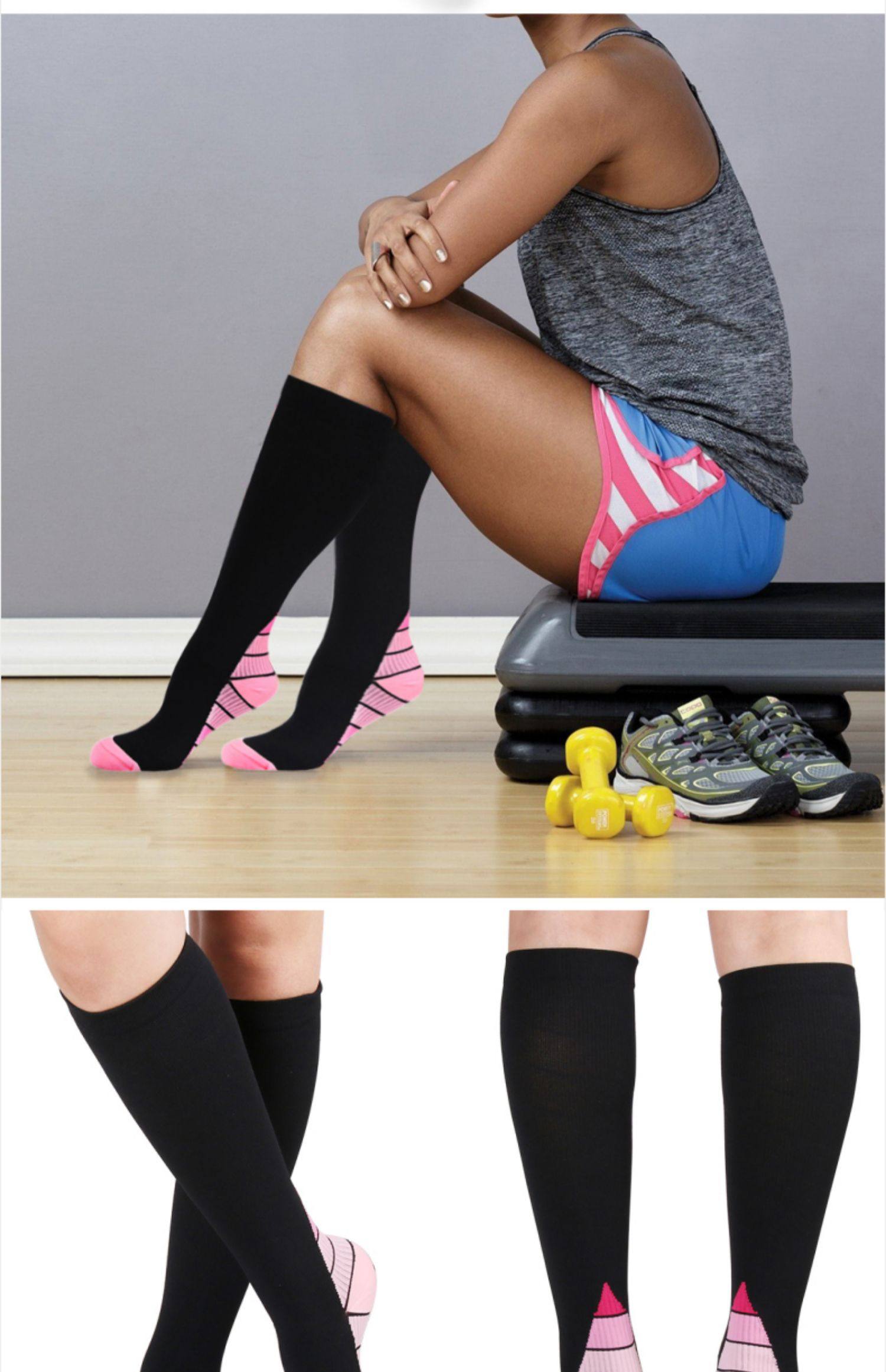 积仑跑步运动袜中高筒专业马拉松袜子男女长跑健身长筒小腿压缩袜_选