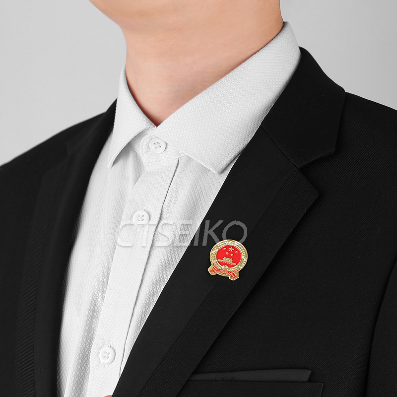 金属国徽徽章中国国徽胸章胸徽胸花蝴蝶扣压铸立体凹凸磁石磁铁款