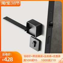 Nordic Door Lock Indoor Bedroom Mute Split Lock Black Steel Wire Drawing Door Lock American Room Door Lock Brief Lock Suit