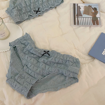 Japanese cute girl cotton underwear women Summer thin cute bow breathable low waist breifs