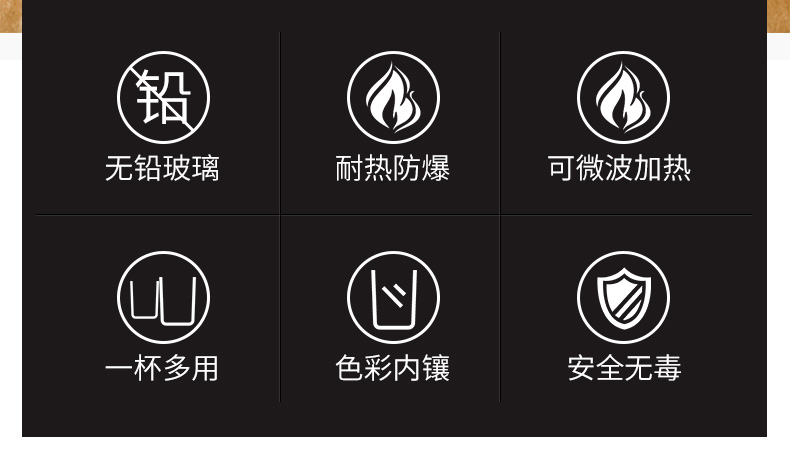 玻璃杯家用套装喝水杯牛奶杯茶杯耐热玻璃客厅简约加厚耐高温杯子_大