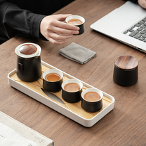 Travel kung fu tea set ceramic fast guest Cup One Pot Two Four cups simple portable storage outdoor tea cup