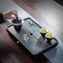 Wujinshi tea tray household simple small tea tray drain light luxury modern dry bubble tea tray Japanese small tea table