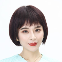 Wig female short hair mother real hair full head cover summer breathable natural simulation bald head special hairstyle