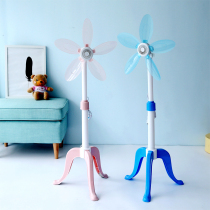 Small electric fan Student female summer Telescopic standing floor remote control silent household mechanical bedside mini fan