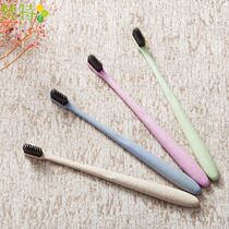 Small Head Bamboo Charcoal Nano Cleaning Toothbrush Wheat Straw Soft Hair Filaments Adult Care Travel Portable Interdental Brush