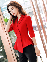 Professional little suit jacket female Korean version 2019 new leisure medium-sleeved small suit suit fixation interview work clothes