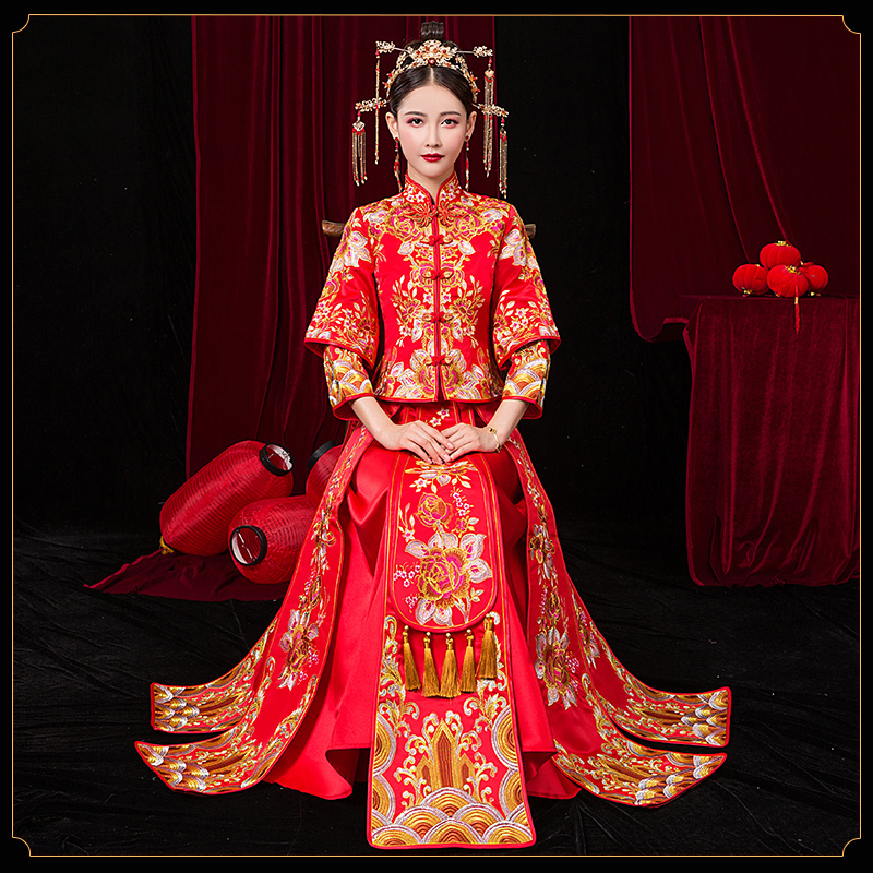 xiuhe clothing 2020 new wedding female bride chinese wedding dress, out of the court dress, toast dress, ancient fit wedding dress