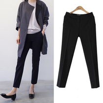Trousers womens nine-point pants 2020 new black straight professional womens pants work feet cigarette pipe pants womens summer thin section