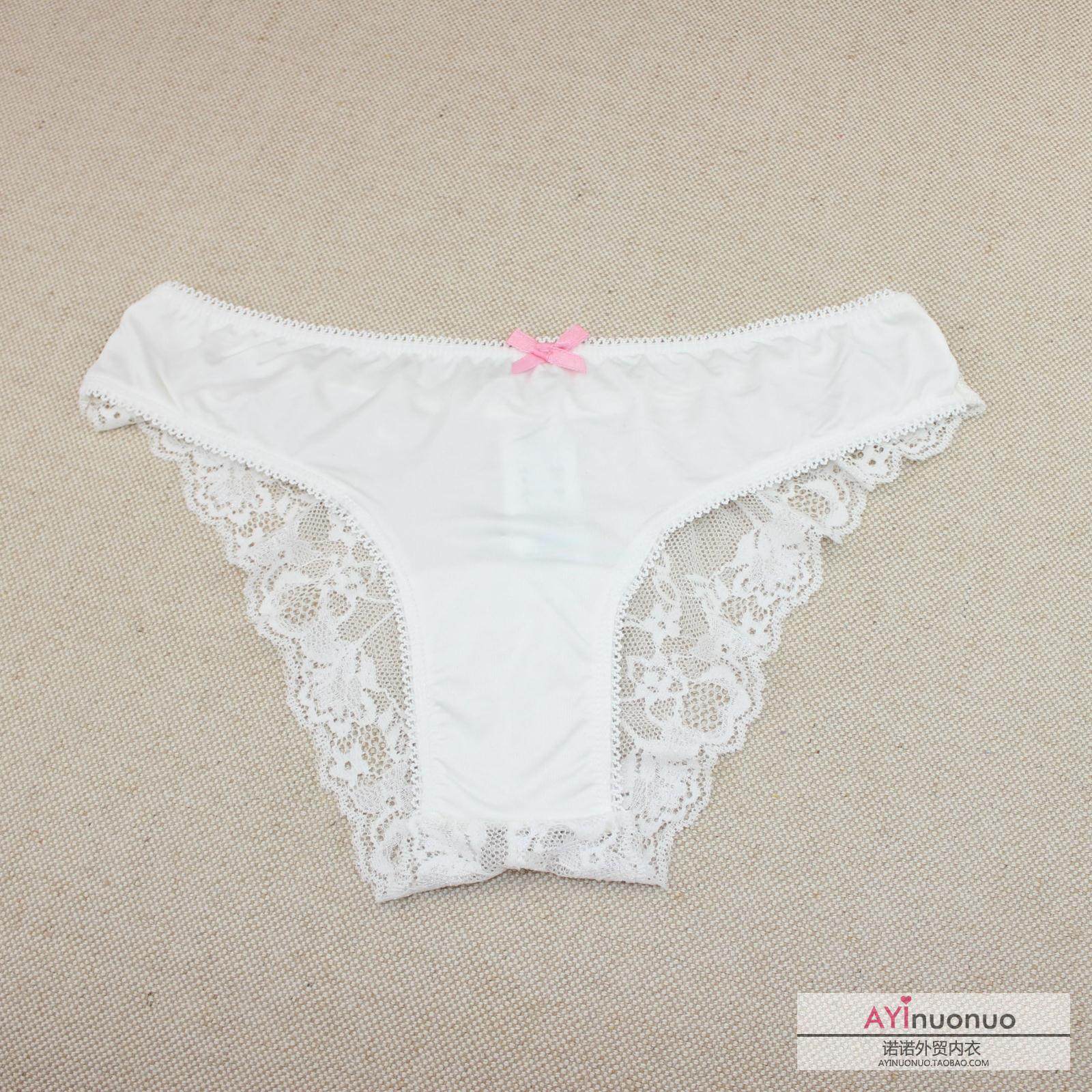 h-a8法国单f家 白色 蕾丝边 牛奶丝 女士内裤s/m/l/2xl