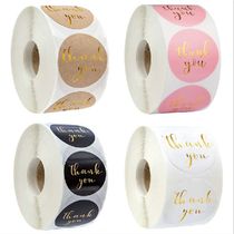 500pcs Round Labels Kraft Paper Thank You Sticker Dragees