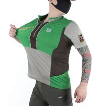 Summer elastic speed dry T-shirt upright outdoor hiking Climbing Compassionate Men short sleeves Riding Fast Dry Clothes Breathable