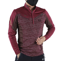 MONTPIC outdoor hiking climbing pullover Spring Spring Autumn running quick clothes stand collar long sleeve T-shirt men slim fit