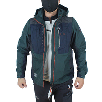 Spring and autumn style outdoor submachine clothing waterproof windproof collage short mountain climbing clothes mens single punch warm and breathable with cap