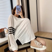 Pregnant women Autumn white cotton T-shirt long sleeve loose top base shirt long spring and autumn suit fashion