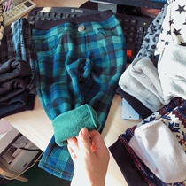 Day single male and female child neutral integrated suede warm long pants 100-140cm