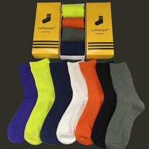 Yu Wenle stockings in high-top black and white orange orange fluorescent green men and women with the same spring and summer thin section hip-hop tide brand