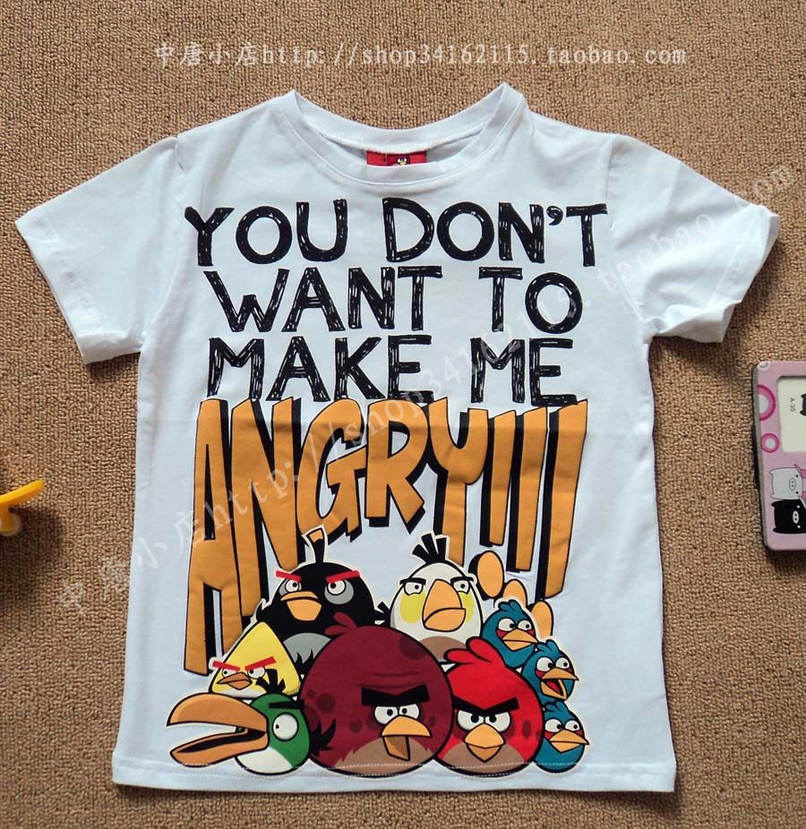angry birds 愤怒的小鸟大集合 男童t恤 莫代尔超柔面料 休闲短袖