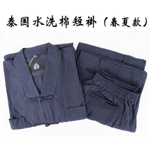 Monks short coat Summer thin cotton washed cotton monks robe Monks jacket cotton and linen wrinkle-proof spring and autumn linen arhat coat