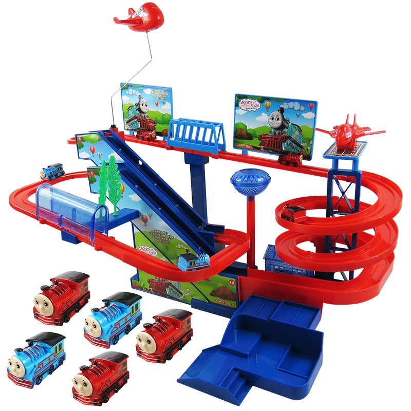 拖马斯小轨道套装电动多层爬楼梯轨道车拼装儿童玩具23456岁_不打折