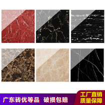 Black gold flower 800x800 tiles Purple Luo red 60x60 full cast glaze living room threshold stone floor tiles deep coffee net dark brick