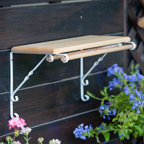 Courtyard time wrought iron shelf support frame Jane ou pastoral thick wall decoration rack adhesive hook rack 2