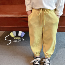 2022 Autumn Clothing New Children Pants Girl Trousers Girl Trousers Foreign Air Female Baby Spring Autumn Thin sports pants Korean version of the tide