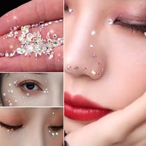 Face stickers stage makeup rhinestone stickers face eye makeup bright diamond tear drill eye corner accessories Pearl face ornaments tear mole makeup