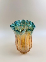 (Middle Ages) Vintage medieval thick wall glazed vase cabbage styled gradient color vases for a good fortune