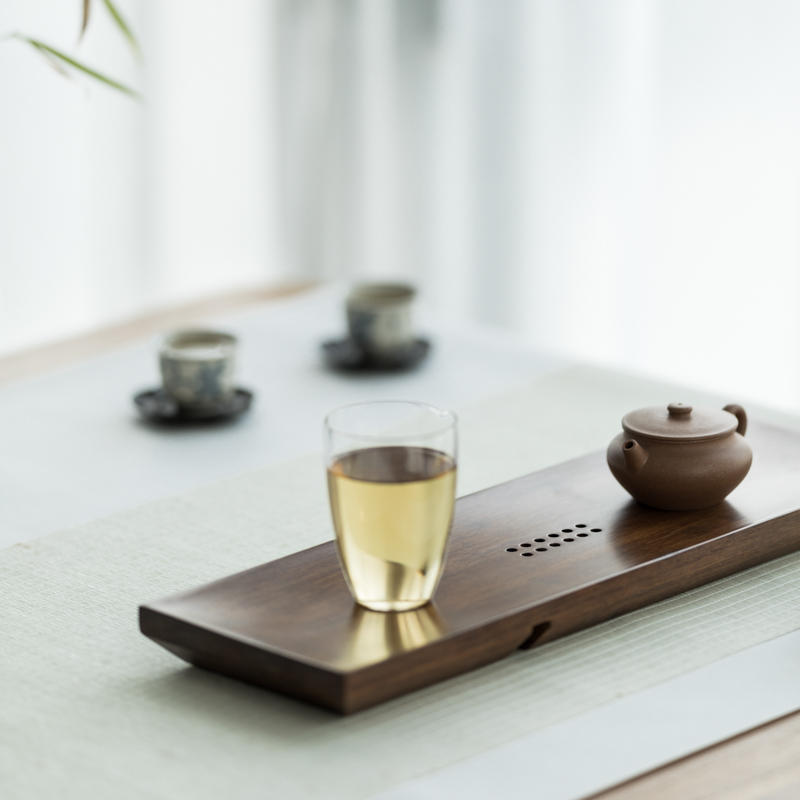 Vegetation school Japanese heavy bamboo tea tray was contracted water small household dry wet amphibious tea sea kung fu tea set