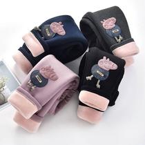 Girls Triple Velvet padded cotton pants 2021 Winter new childrens warm pants leggings