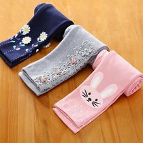 Girl leggings 2021 spring and autumn little girl pants outside wear trousers childrens pants slim cotton bottoming