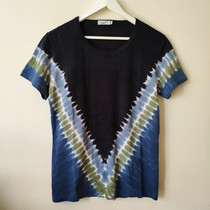 Colorful tie-dyed cotton round neck T-shirt V-shaped hippie skateboard Harajuku