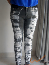 Tie-dye stretch cotton womens pants