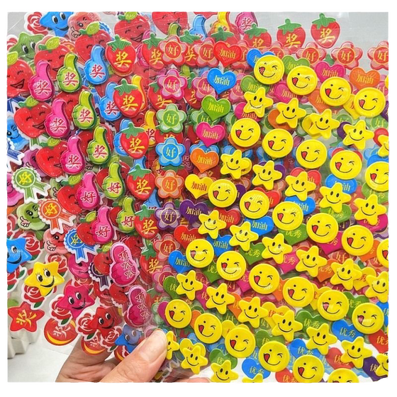 Children's reward stickers cartoon stickers three-dimensional bubble kindergarten early education boy and girl praise stickers love stars
Children's reward stickers cartoon stickers three-dimensional bubble kindergarten early education boy and girl praise stickers love stars
