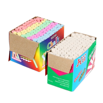 Colorful chalk multi-color childrens dust-free non-toxic environmentally friendly chalk blackboard teachers special childrens home teaching dust-free white round water-soluble bright student chalk sleeves wholesale