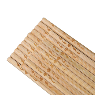 筷子无漆防霉家用竹筷高档实木鸡翅木防滑木质天然竹子快子10双装
