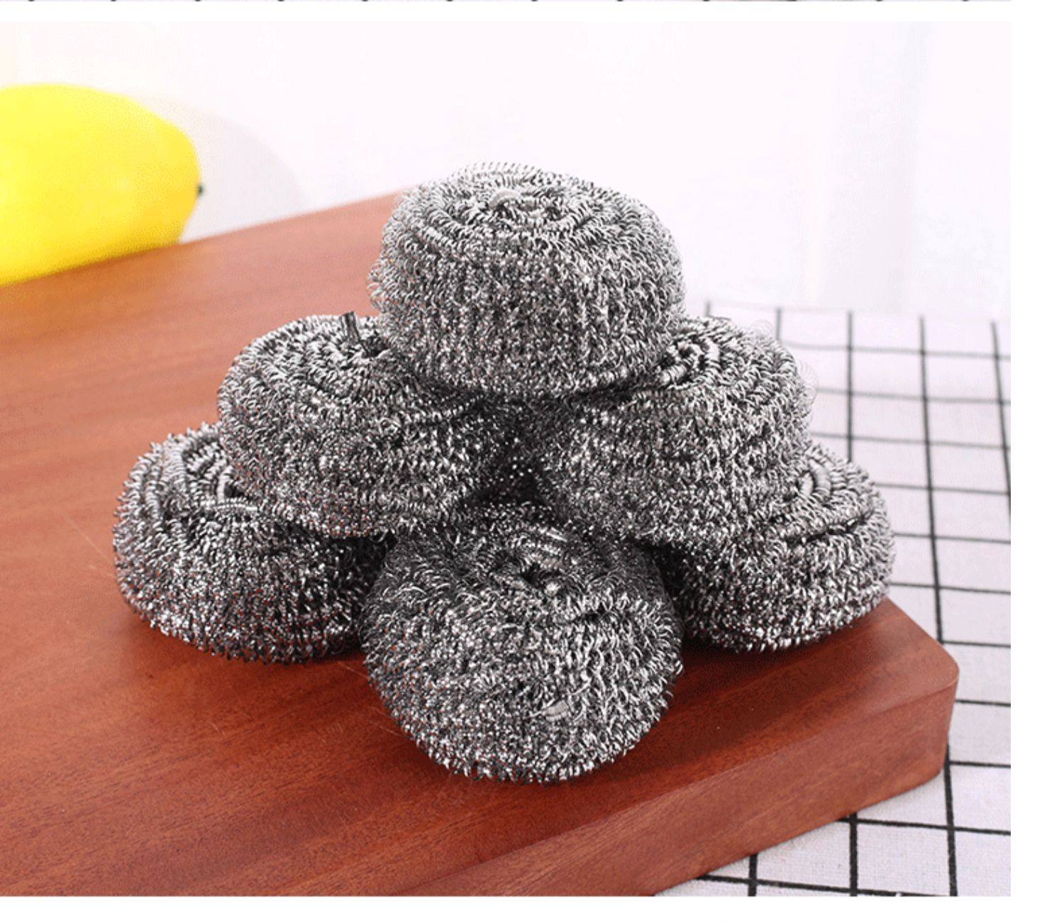 不锈钢丝球刷锅洗碗带柄清洗球不掉丝刷锅球厨房不锈钢家用清洁球_爱
