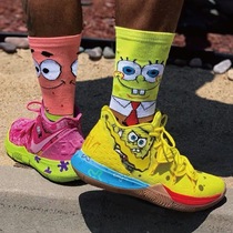 Owen 5kyrie SpongeBob Pie star Octopus Smiley face Venom cartoon sneakers high and long socks