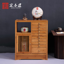 Yichen Puer tea cabinet multi-layer tea storage cabinet Tea Cake Tea box modern simple solid wood tea cabinet rack